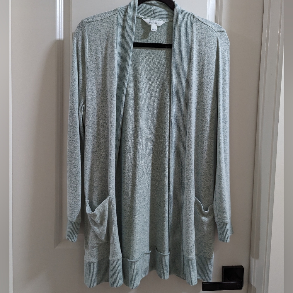LNWOT - L Large - Market Spruce Mint Brushed Knit Pocket Cardigan
